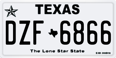TX license plate DZF6866