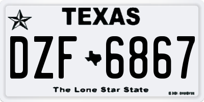 TX license plate DZF6867