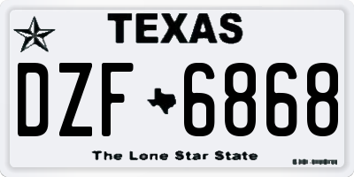 TX license plate DZF6868