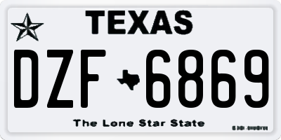 TX license plate DZF6869