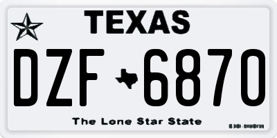 TX license plate DZF6870