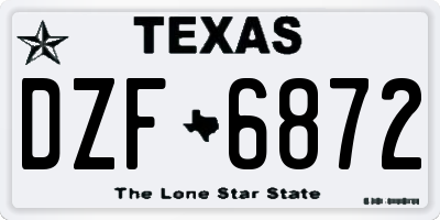 TX license plate DZF6872