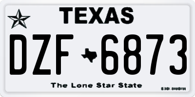 TX license plate DZF6873