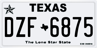 TX license plate DZF6875