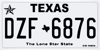 TX license plate DZF6876