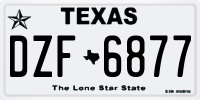 TX license plate DZF6877