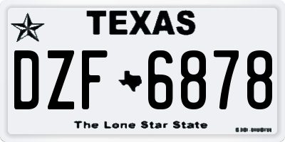 TX license plate DZF6878