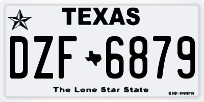TX license plate DZF6879