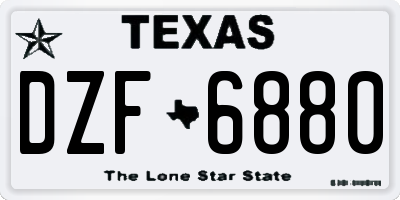 TX license plate DZF6880