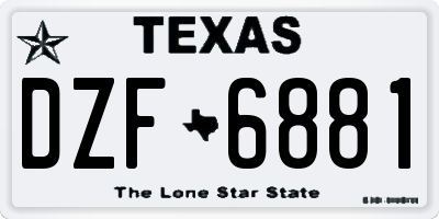 TX license plate DZF6881