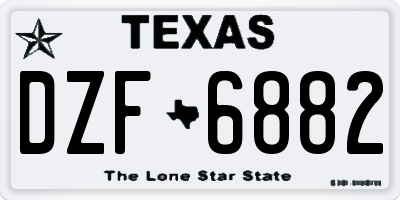 TX license plate DZF6882