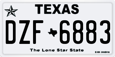 TX license plate DZF6883