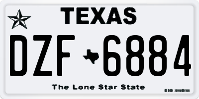 TX license plate DZF6884