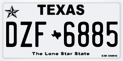 TX license plate DZF6885