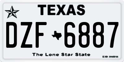 TX license plate DZF6887