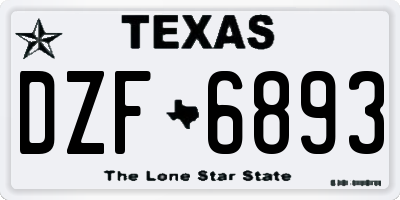 TX license plate DZF6893