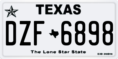 TX license plate DZF6898