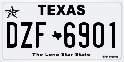 TX license plate DZF6901