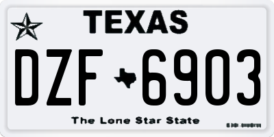 TX license plate DZF6903