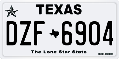 TX license plate DZF6904