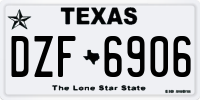 TX license plate DZF6906