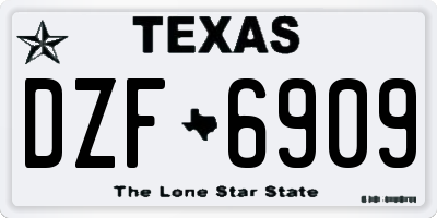 TX license plate DZF6909