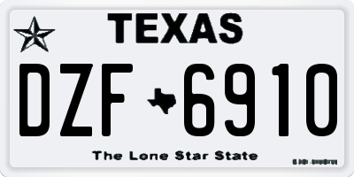 TX license plate DZF6910