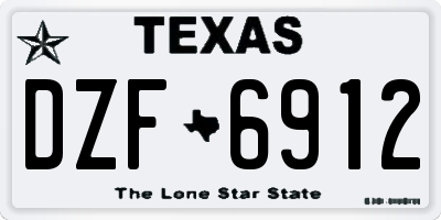 TX license plate DZF6912