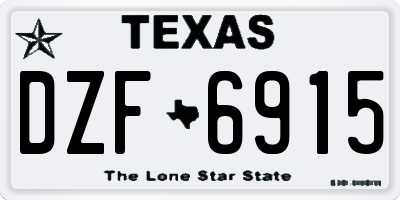 TX license plate DZF6915