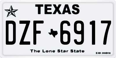 TX license plate DZF6917