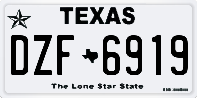 TX license plate DZF6919