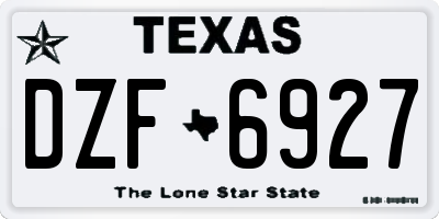 TX license plate DZF6927