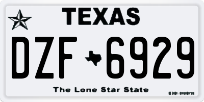 TX license plate DZF6929