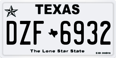 TX license plate DZF6932