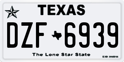 TX license plate DZF6939
