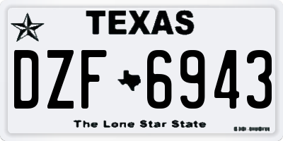 TX license plate DZF6943