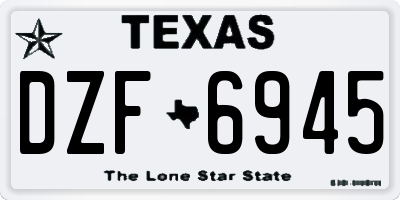 TX license plate DZF6945