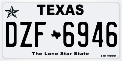 TX license plate DZF6946