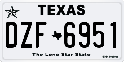TX license plate DZF6951