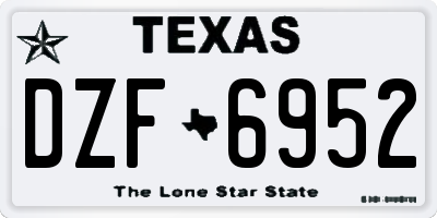 TX license plate DZF6952