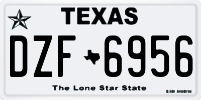 TX license plate DZF6956