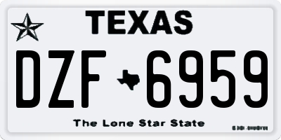 TX license plate DZF6959