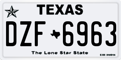 TX license plate DZF6963
