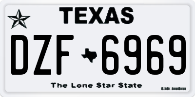 TX license plate DZF6969