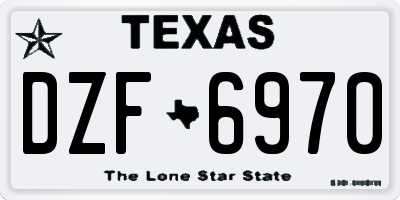 TX license plate DZF6970