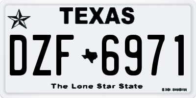 TX license plate DZF6971