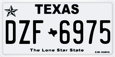 TX license plate DZF6975