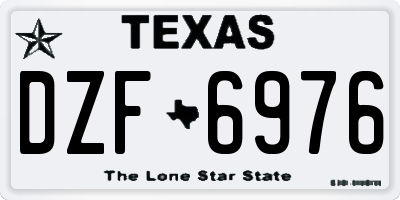 TX license plate DZF6976