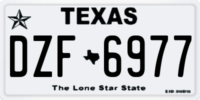 TX license plate DZF6977