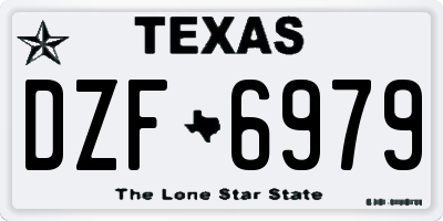 TX license plate DZF6979